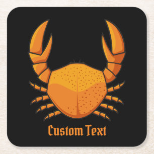 Dessous De Verre Carré Crab orange