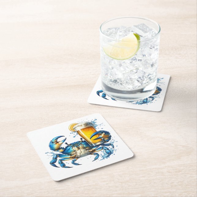 Dessous De Verre Carré Crabe bleu (En situation)
