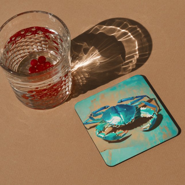 Dessous De Verre Carré Crabe bleu moderne et vif (Créateur téléchargé)