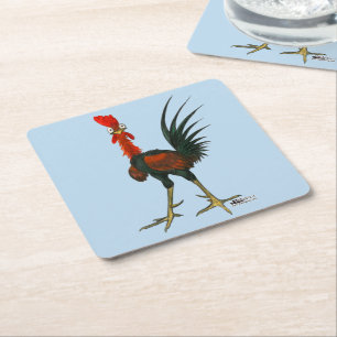 Dessous De Verre Carré Crazy rooster