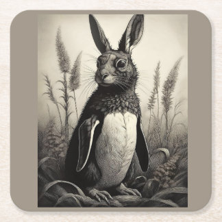 Dessous De Verre Carré Créature mythique du pingouin lapin