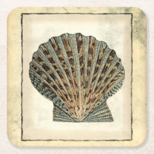 Dessous De Verre Carré Créatures de mer par le rivage
