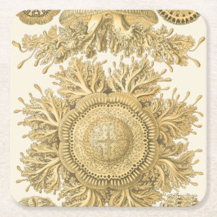 Dessous De Verre Carré Créatures d'or de mer
