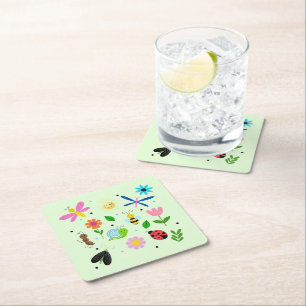 Dessous De Verre Carré Créatures heureuses de la cour