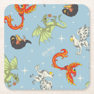 Dessous De Verre Carré Créatures Magiques Motif Vintage