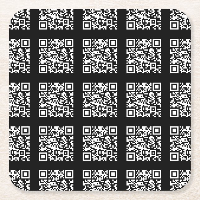 Dessous De Verre Carré Créer un motif de code QR en mosaïque | Couleur mo (Devant)