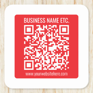 Dessous De Verre Carré Créez instantanément votre propre code QR   Rouge 