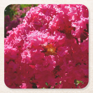 Dessous De Verre Carré Crepe Myrtle Tree Magenta Floral