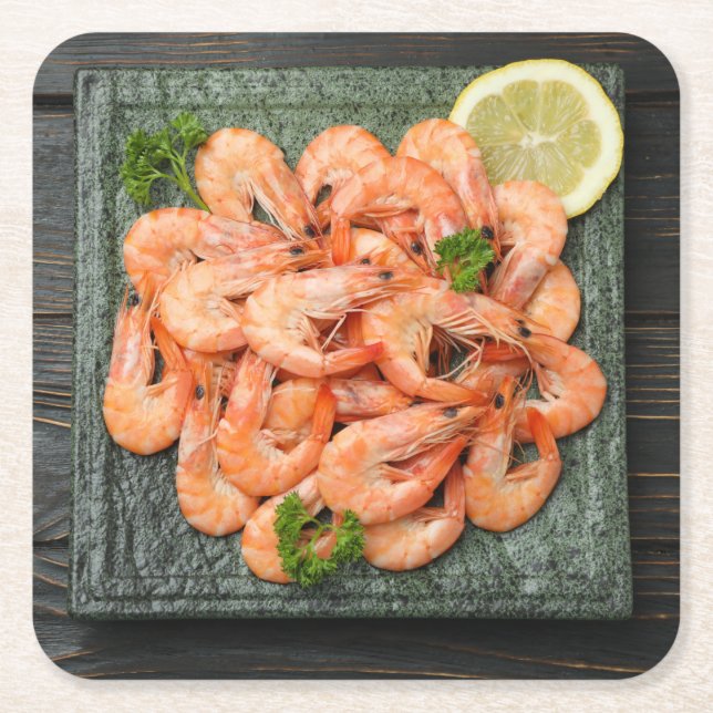 Dessous De Verre Carré Crevettes (Devant)