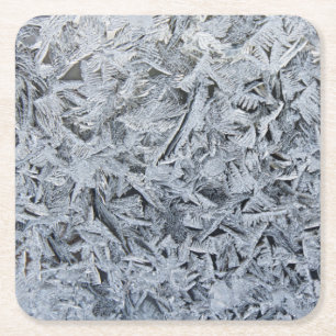 Dessous De Verre Carré Cristaux de givre de glace Texture