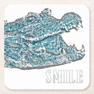 Dessous De Verre Carré Crocodile du sourire