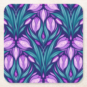 Dessous De Verre Carré Crocus printaniers