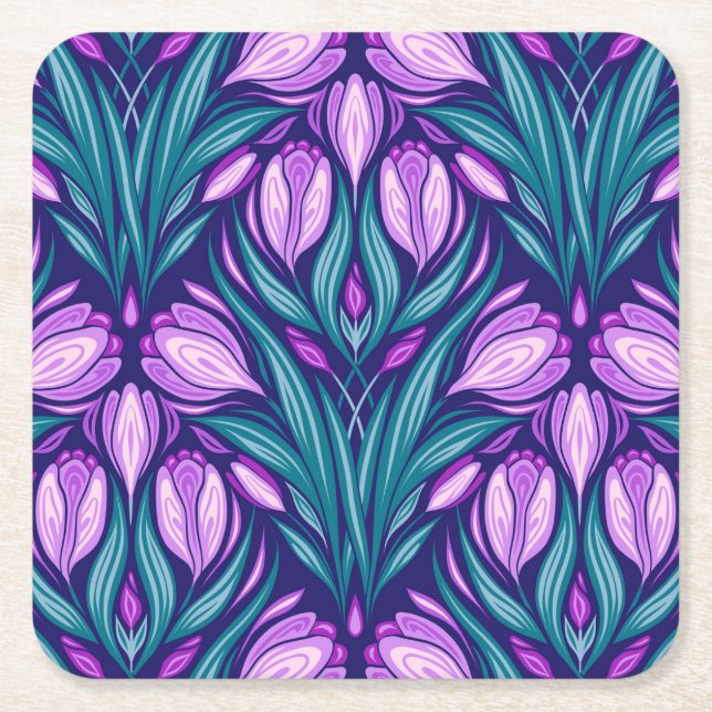 Dessous De Verre Carré Crocus printaniers (Devant)