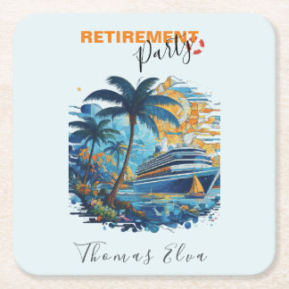 Dessous De Verre Carré Croisière à la retraite, Croisière