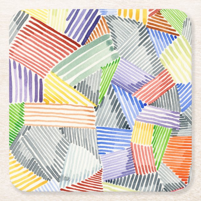 Dessous De Verre Carré Crosshatch Quilt I (Devant)