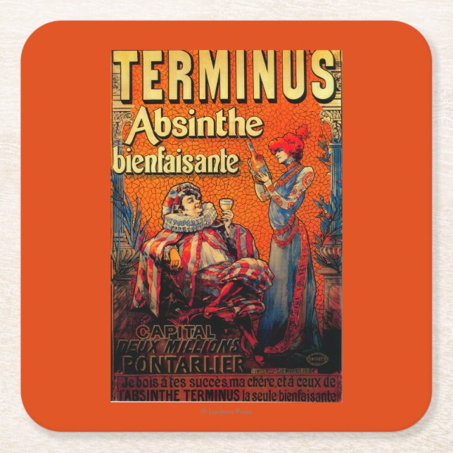Dessous De Verre Carré Cru PosterEurope d'absinthe de terminus (Devant)