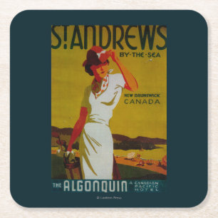Dessous De Verre Carré Cru PosterEurope d'algonquin de Saint Andrews