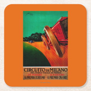 Dessous De Verre Carré Cru PosterEurope de Milan de Di de Circuito