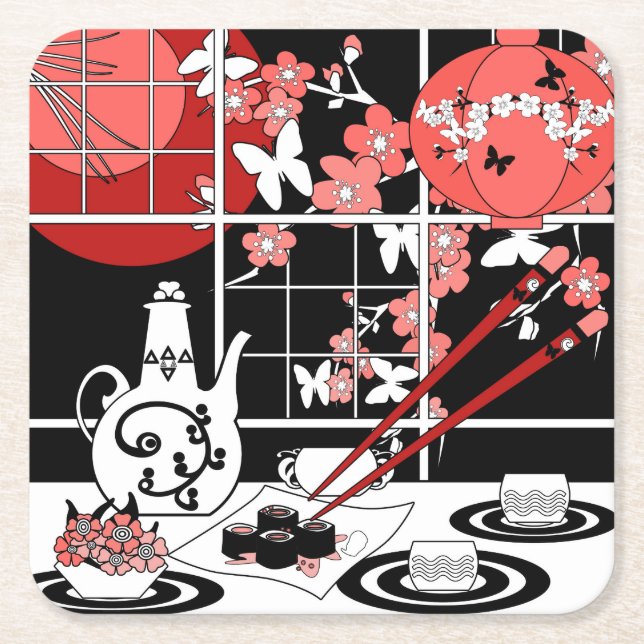 Dessous De Verre Carré Cuisine japonaise (Devant)