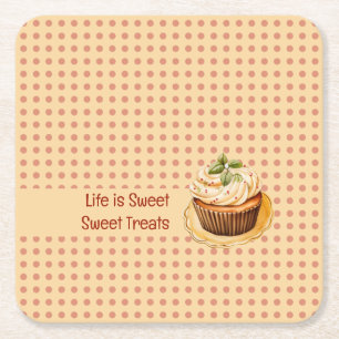 Dessous De Verre Carré CupCakes et points