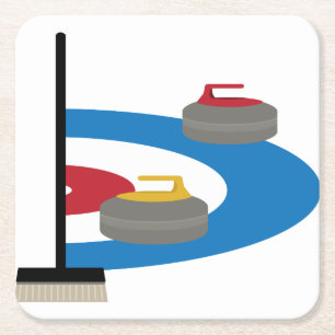 Dessous De Verre Carré Curling Sport