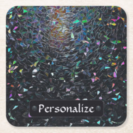 Dessous De Verre Carré Custom Iridescent Abstract Stained Glass Pattern