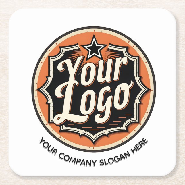 Dessous De Verre Carré Custom Logo and Text Business (Devant)