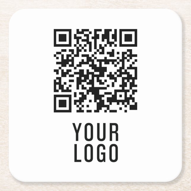 Dessous De Verre Carré Custom Logo QR Code Coasters (Devant)