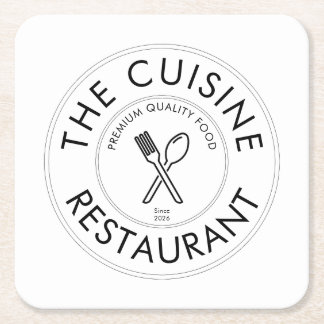 Dessous De Verre Carré Custom Restaurant Logo Modern Square 