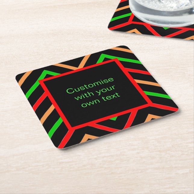 Dessous De Verre Carré Custom Text Trendy Chevron (Incliné)