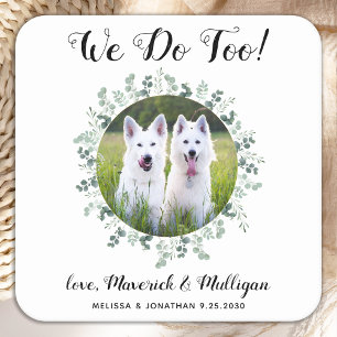 Dessous De Verre Carré Custom We Do Too Eucalyptus Chien Photo Mariage an