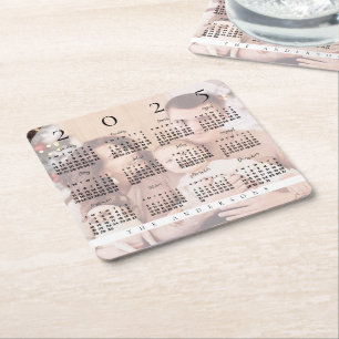 Dessous De Verre Carré Cute 2024 Calendrier Famille Photo Nom de famille
