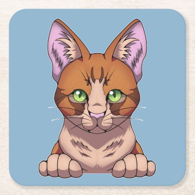Dessous De Verre Carré Cute chat (Devant)