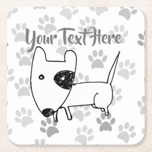Dessous De Verre Carré Cute English Bull Terrier