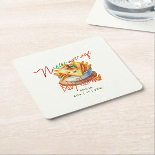 Dessous De Verre Carré Cute Fiesta Nacho Baby shower moyen personnalisé