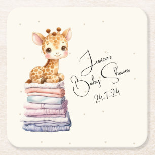 Dessous De Verre Carré Cute Giraffe Baby