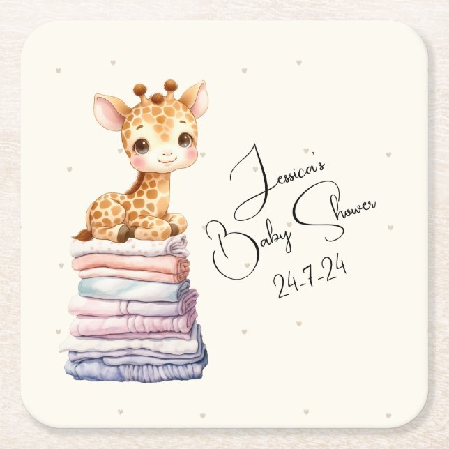 Dessous De Verre Carré Cute Giraffe Baby (Devant)