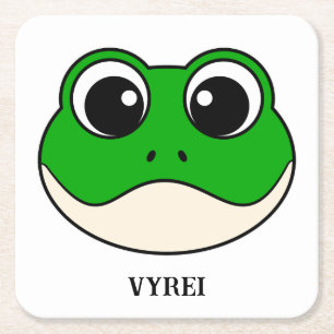 Dessous De Verre Carré Cute grenouille souriante