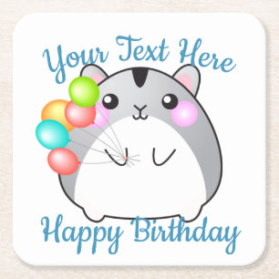 Dessous De Verre Carré Cute Grey Kawaii Hamster