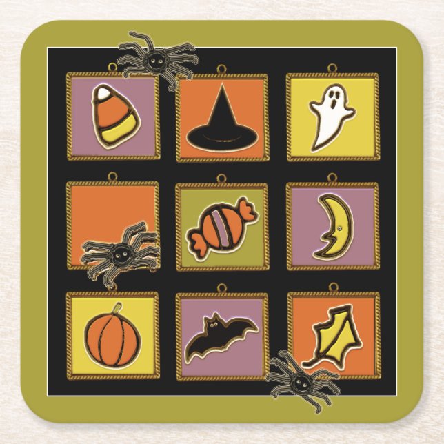 Dessous De Verre Carré Cute Halloween (Devant)