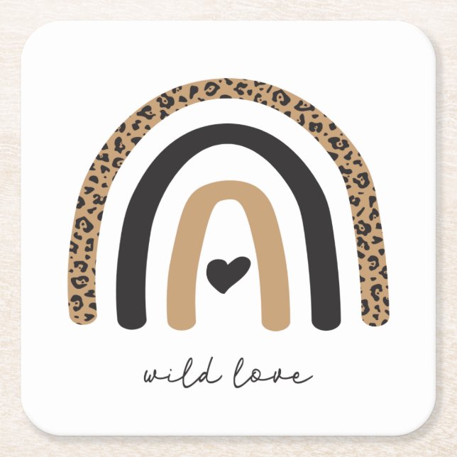 Dessous De Verre Carré Cute Rainbow Leopard Motif (Devant)