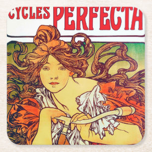Dessous De Verre Carré Cycles Perfecta, Mucha