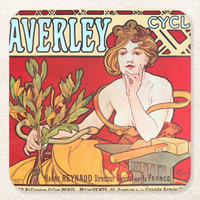 Dessous De Verre Carré Cycles Waverley, Mucha (Devant)