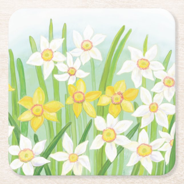 Dessous De Verre Carré Daffodiques de printemps (Devant)