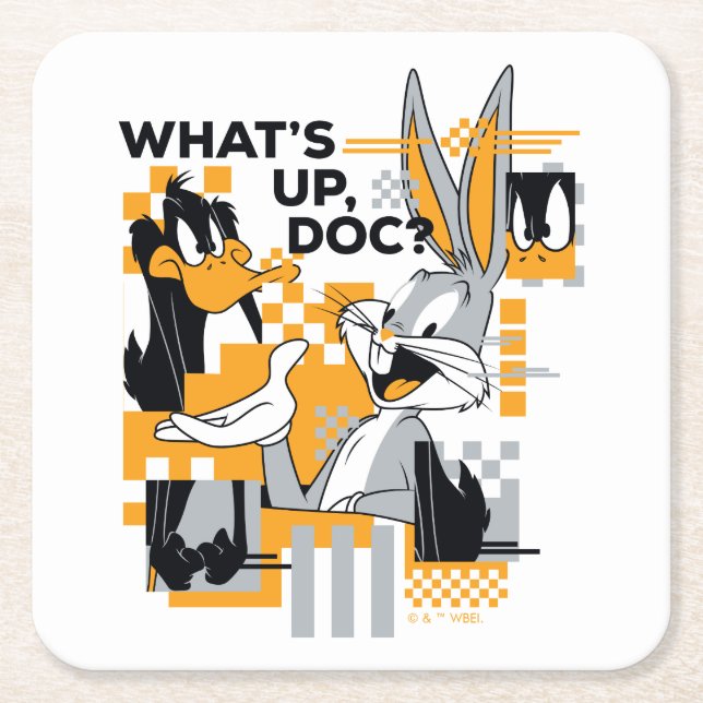 Dessous De Verre Carré DAFFY DUCK™ & BUGS BUNNY™ Glitch (Devant)