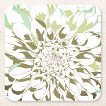 Dahlia flower paper coaster set