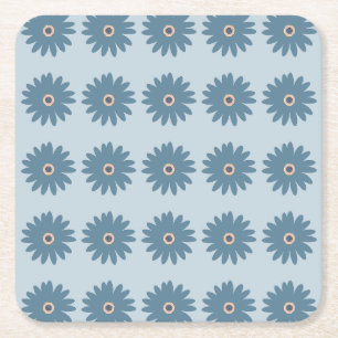Dessous De Verre Carré Daisy Bleue