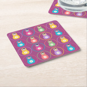 Dessous De Verre Carré Daisyflower Matryoshka