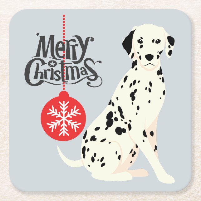 Dessous De Verre Carré Dalmatie de Noël (Devant)