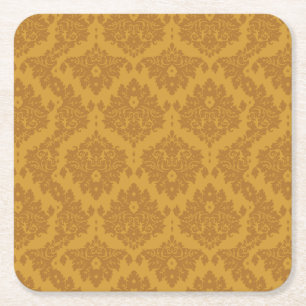 Dessous De Verre Carré Damassé d'or de luxe